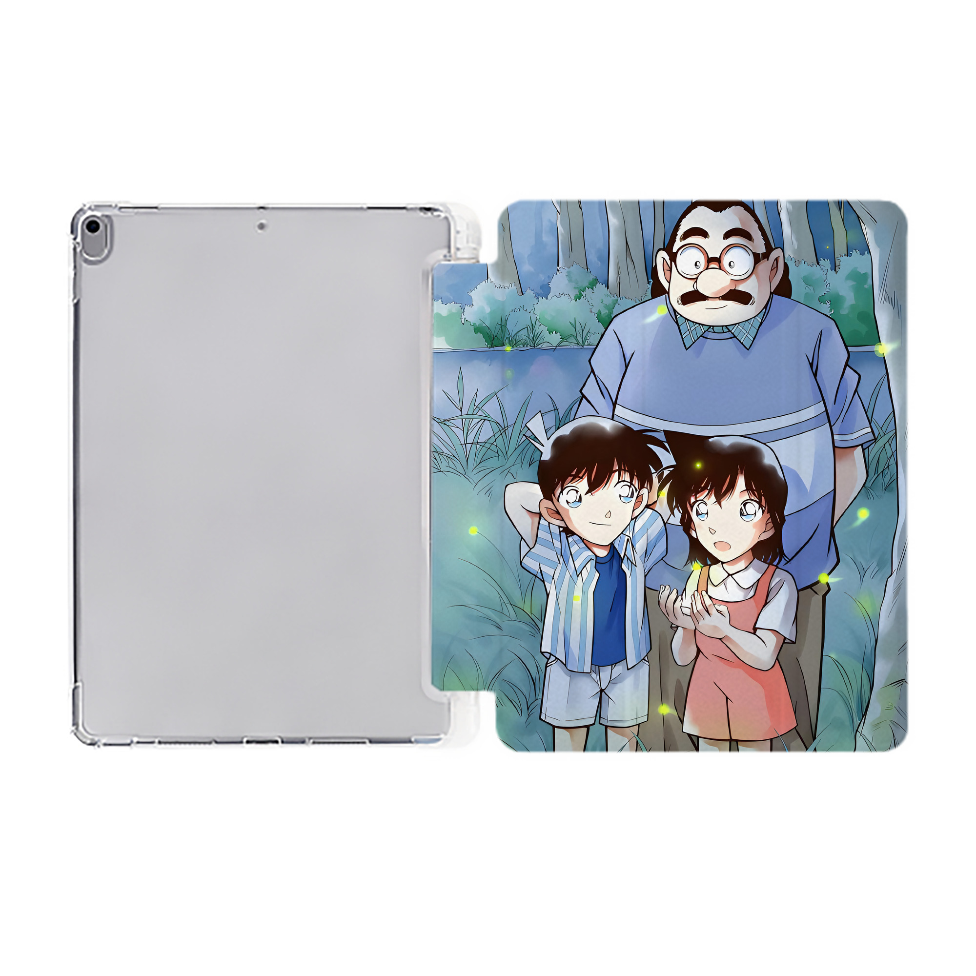 （画像用） 名探偵コナン Detective Conan IPad ケース ペン収納付き 三つ折りスタンド PUレザー×シリコン 対応機種9.5/10.5/10.9インチ